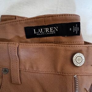Lauren Ralph Lauren  skinny ankle genuine leather than cognac high waisted size8